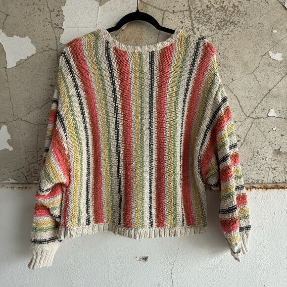 Billabong Chunky Knit Striped Sweater Multicolor Textured Pullover Size L - Picture 7 of 7